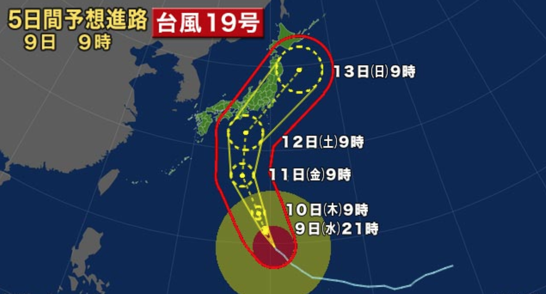 台風 19 号 進路 大阪